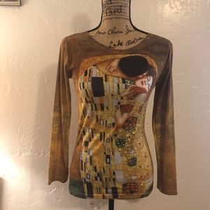 Smile long sleeve, boat neck blouse, size small